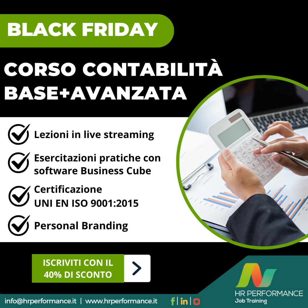 corso contabilità black friday